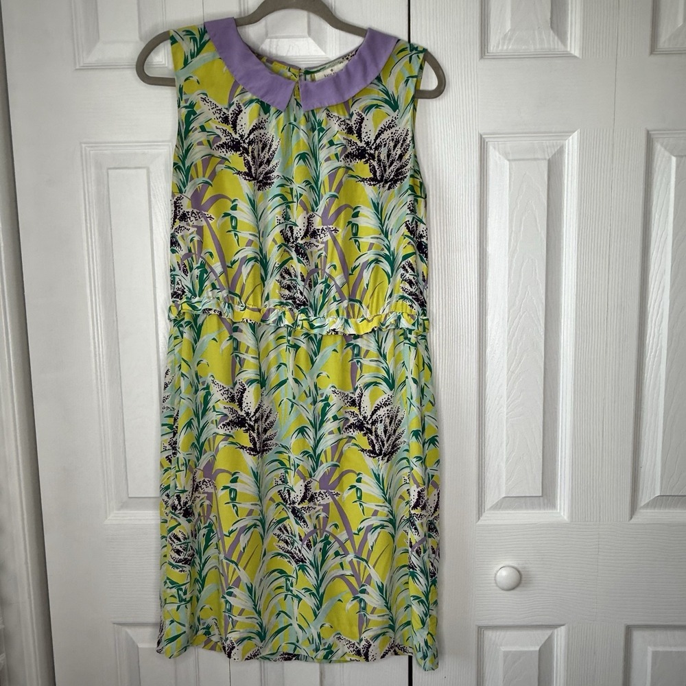 Kate‎ Spade Women's Floral Print Peter Pan Collar Sleeveless Mini Dress Size 12